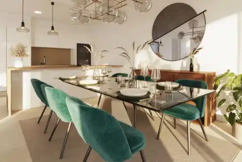 comedor-cocina-sea-views-apartments-penthouses-sale-estepona-blancareal-malaga-costa-del-sol