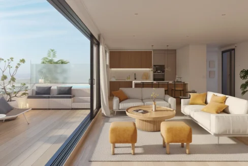 Living room from one of the penthouses in the off plan development Fuengirola